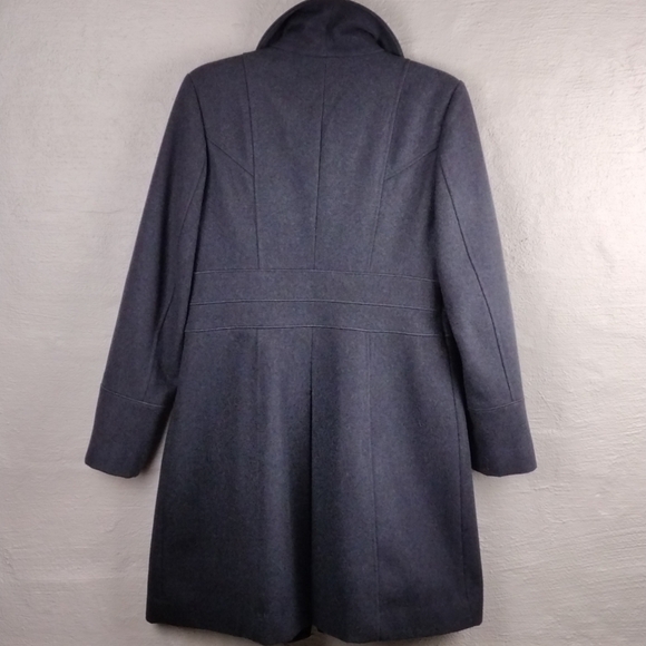 Guess Vintage Gray Wool Blend Shawl Collar Long Sleeve Mid Length Driving Coat - Picture 11 of 14